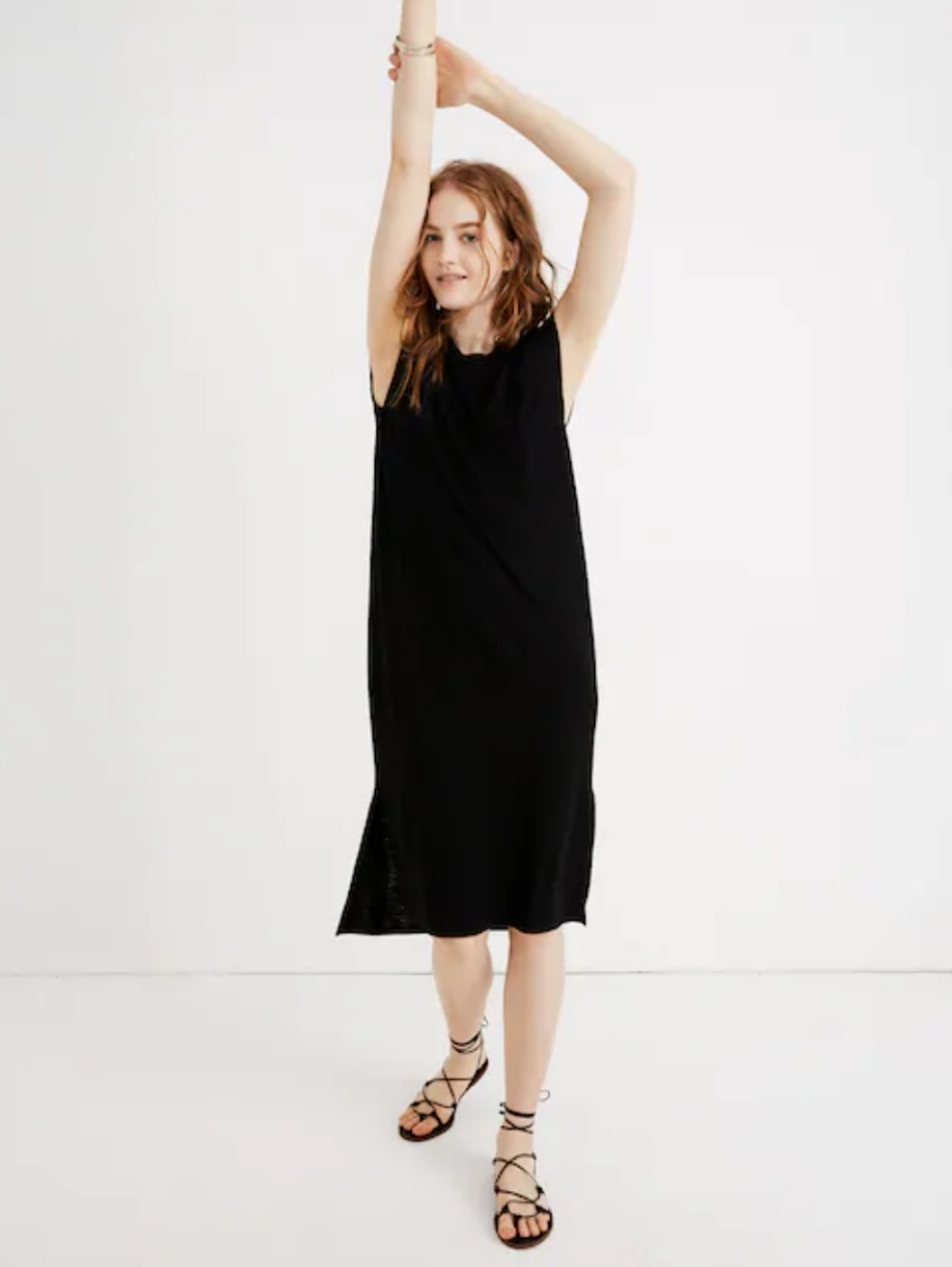 Madewell Black Muscle Midi Dress